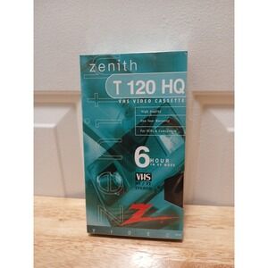 Zenith T 120 HQ Blank VHS VCR Tape Video Cassette 6 Hours  New SEALED 1999